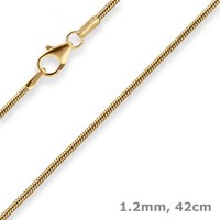 1,2Mm Schlangenkette Goldkette Collier Halskette Aus 333 Gold Gelbgold 42Cm