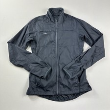 Nike Windbreaker Running Jacket Womens Small Black Long Sleeve Full Zip Track