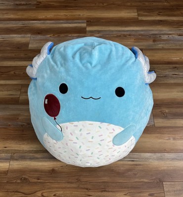 Squishmallow Clutch The Party Axolotl Blue Huge XL 24  Exclusive Red Balloon