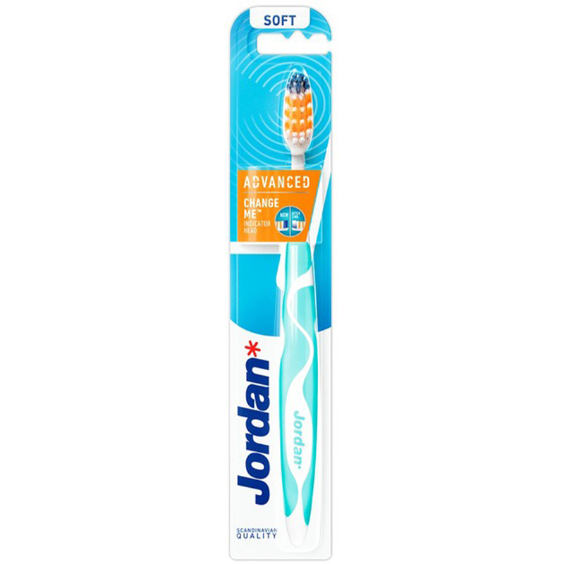 NUOVO spazzolino Jordan Advanced Soft 56120204 testina intercambiabile setole...