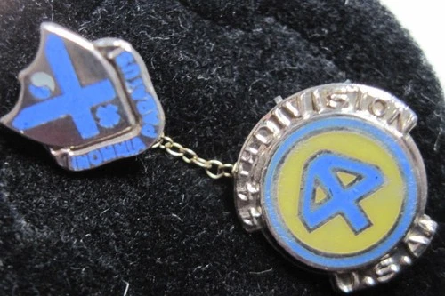 Army pb 2-piece pin 114th INFANTRY REGIMENT  44th DIVISION Sweetheart STERLING