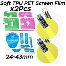 2PCS Soft Hydrogel Film Anti-scratch Film 24-43mm Watch TPU PET Screen Protector