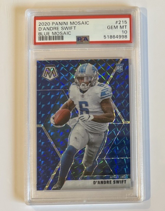 2020 Panini Mosaic Rookies D'Andre Swift #215 Blue Mosaic PSA 10!!! /99