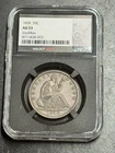 1858 Seated Liberty Half Dollar Graded NGC AU53 Nice U.S. 50c Type Coin (1682)