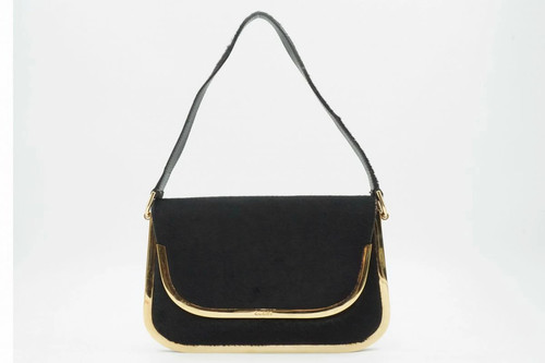Gucci Tom Ford Leather Semi Shoulder Bag 001 2058 1764 Black Rare