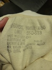 Vintage 1950s Deadstock Thermal Underwear Pants Long Johns Drawers M-50 54-D-513