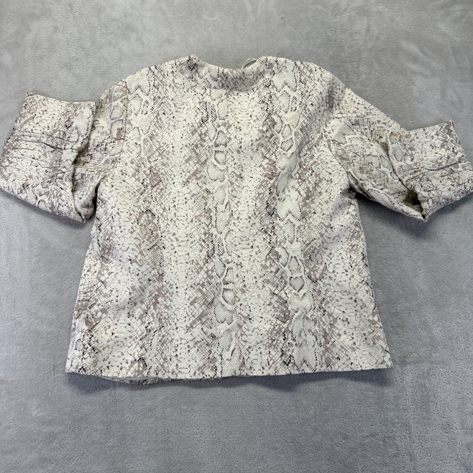 Laura Ashley Jacket Womens Small Python Silk Beig… - image 10