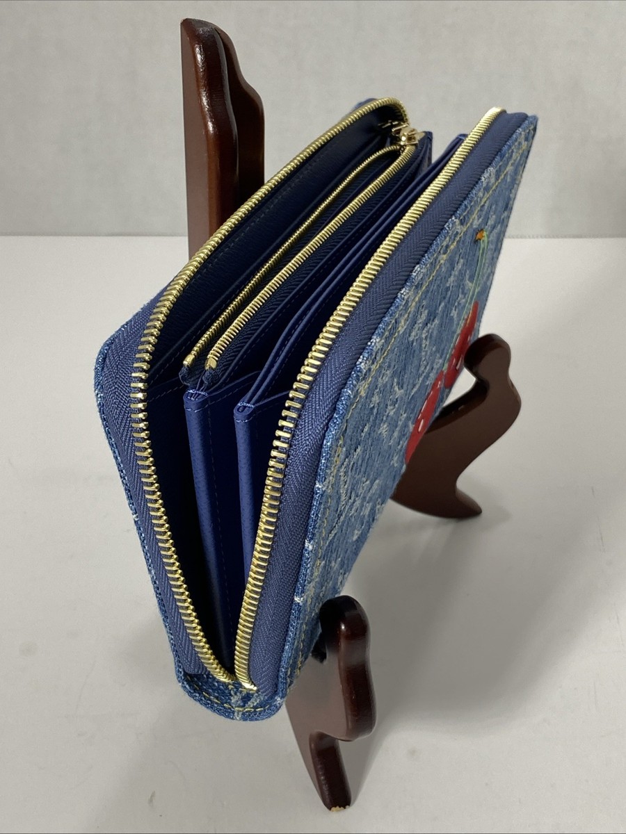 Louis Vuitton LV x TM CHERRY ZIPPY DENIM WALLET Murakami 20th