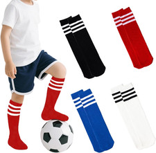 4 Pairs Toddler Soccer Socks Girls Boys Baseball Softball Sock Football Knee-Hig