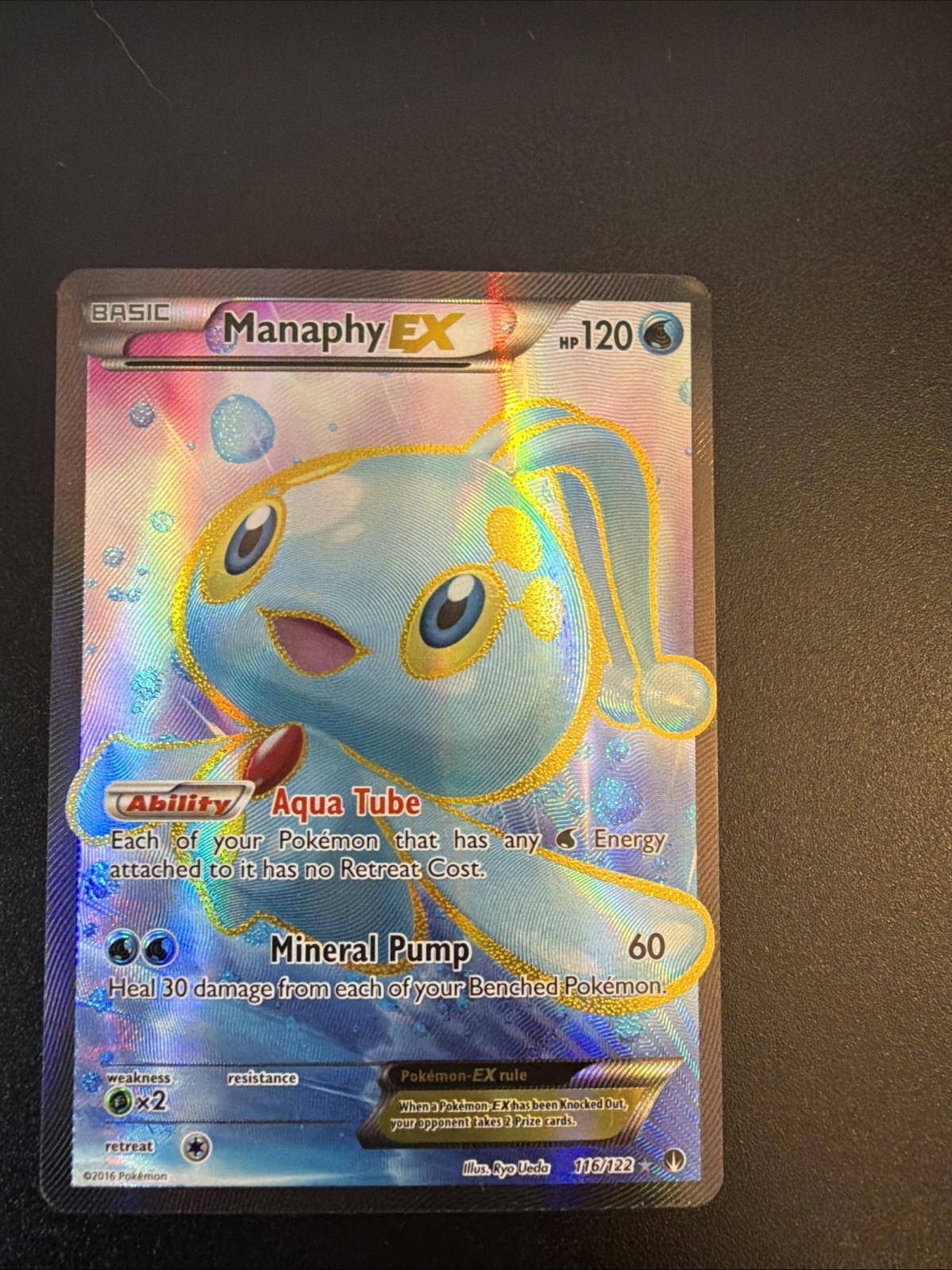 MINT Manaphy EX 116/122 Breakpoint Ultra Rare 2016 Pokemon Card