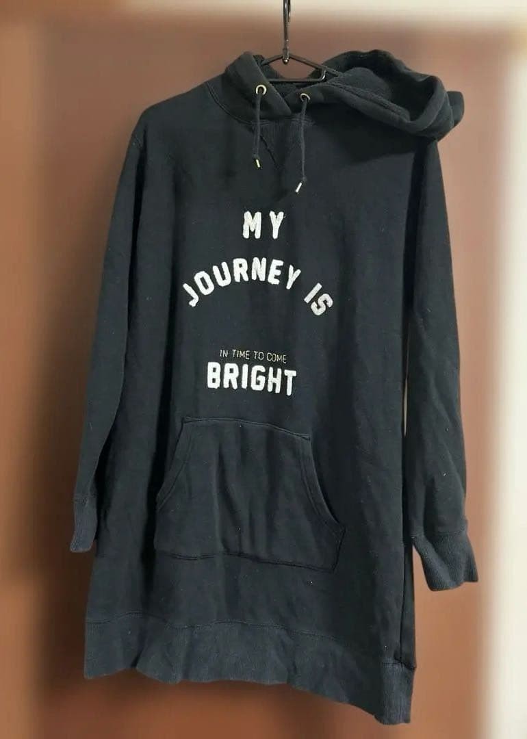 Black Hooded Sweatshirt Dress M
