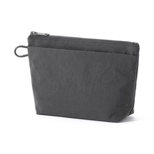 Muji Wrinkle nylon wide opening pouch S 21x 13.5x 6cm