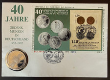Bund - List numizmatyczny - 40 lat monet okolicznościowych - Medal - Blok Boliwia