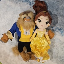 Disney Beauty And The Beast Plush Bundle Belle  Beast 15" Vintage Mattel 1992