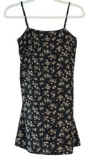 American Eagle Women's Floral Black Midi Dress - Small