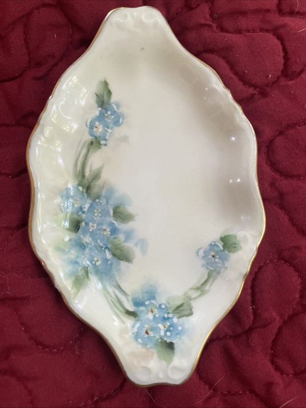 Antique Vanity Tray Gold Trim & Small Plate France