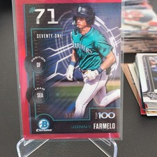  Jonny Farmelo Mariners Top 100 Red Refractor /5 RC #BT…