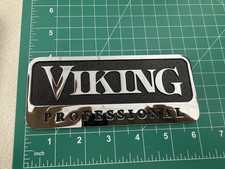 Viking Professional NEW OEM 6" Metal Emblem CHROME Logo Badge Adhesive Name