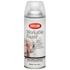 KRYLON K01306 Workable Fixative Spray,Clear,11 oz. 38EP62