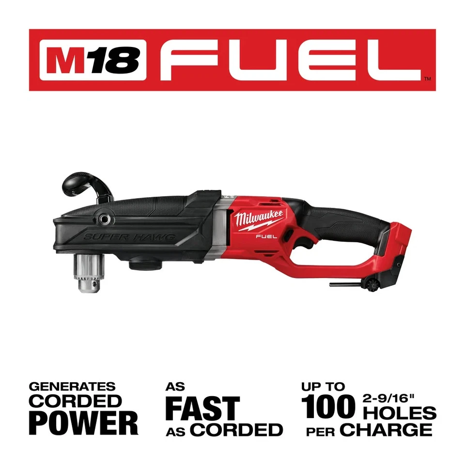 Milwaukee 2809-20 M18 FUEL 18V 1/2 Inch Super Hawg Right Angle Drill - Bare Tool - Image 3 of 4