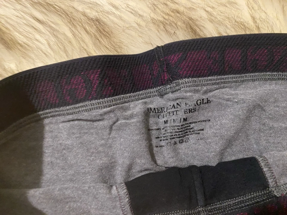 Calzoncillos boxer American Eagle para hombre retro talla mediana gris rojo negro mezcla de algodón nuevos sin etiquetas Foto 2 de 3