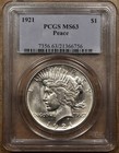 1921 Key date Peace dollar, PCGS MS63, fresh satin white! DavidKahnRareCoins — photo 3