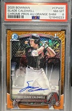 2025 Bowman Slade Caldwell Chrome Auto Orange Shimmer Refractor #1/25 Arizona