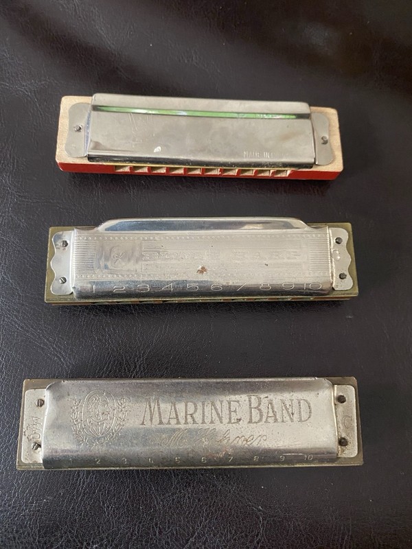 3 - Antique Harmonicas Marine Band Blues harp