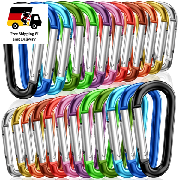 Sturme 24 StüCk Aluminium D-Ring Karabinerhaken FüR Camping, Angeln, Wandern-image