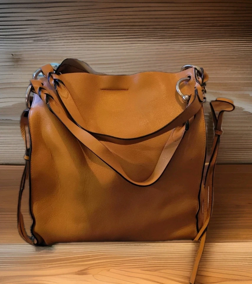 Bolso de hombro para mujer Rebecca Minkoff Kate Honey de cuero suave LNC Foto 2 de 4