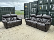 DFS Supreme Genuine Leather PocketSprung Recliner Sofa Set Three plus Two Seater