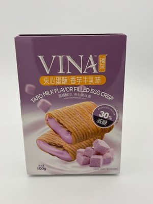 VINA Taro Milk Flavor Filled Egg Crisp 100g Reduced Sugar New