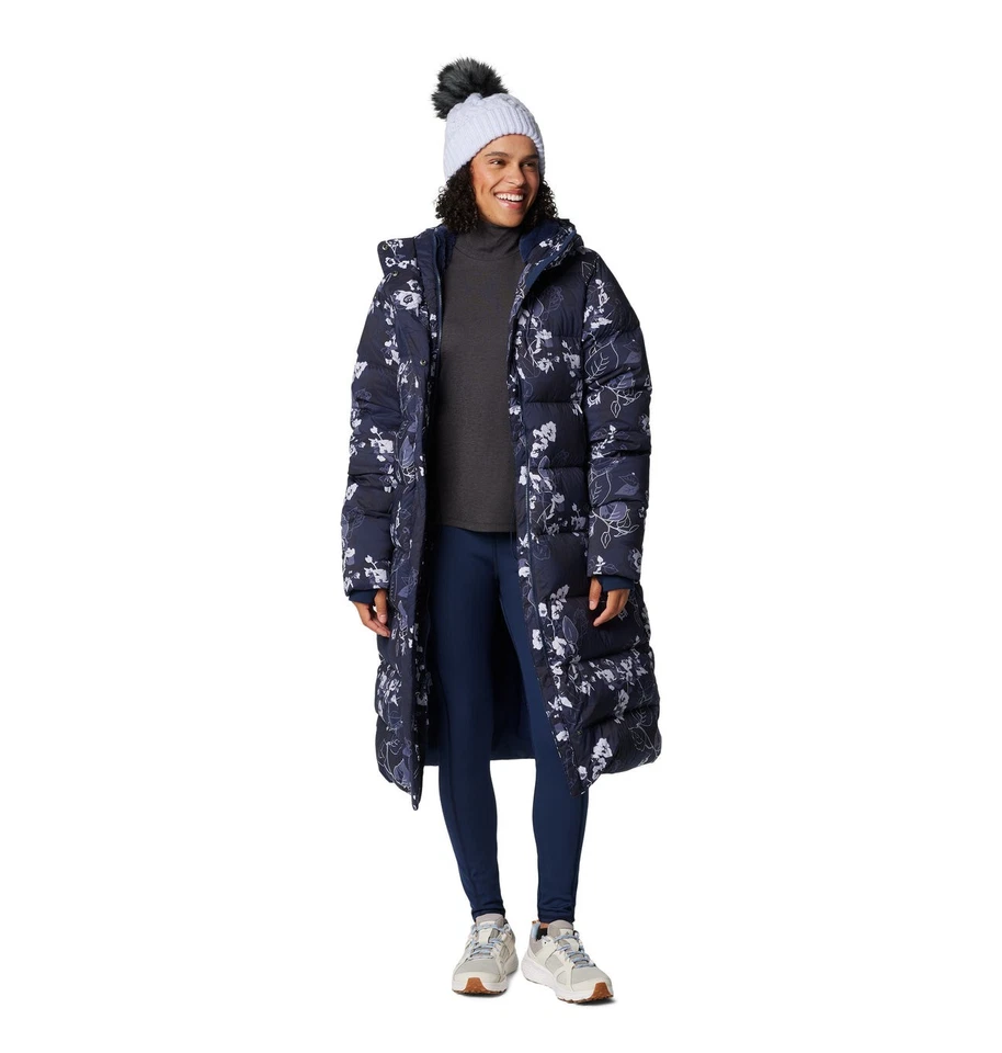 Abrigo Parka Largo Columbia Boundless Days Largo Plumón Floral Azul Marino Para Mujer Grande NUEVO  Foto 3 de 4