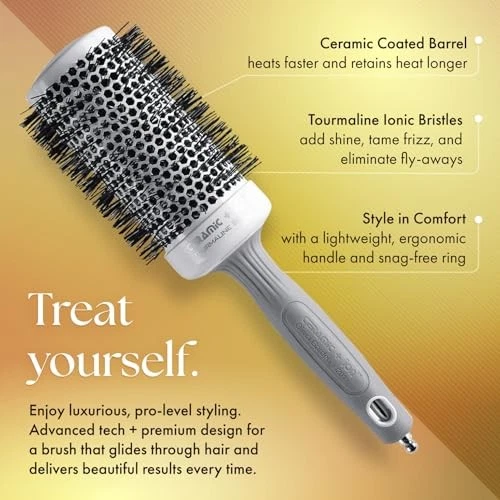 Olivia Garden CI 80 Ceramic Vented Hair Brush White Grey Professional Styler - Image 2 of 4