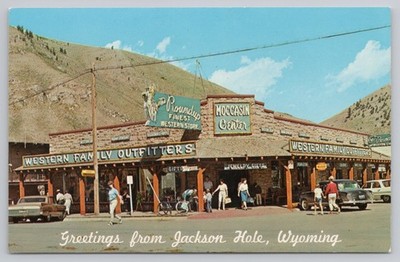 The Roundup Western Family Outfitters Jackson Hole Wyoming Postcard