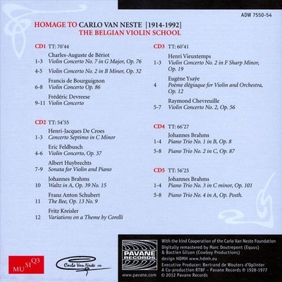 HOMAGE TO CARLO VAN NESTE: BELGIAN VIOLIN SCHOOL NEW CD