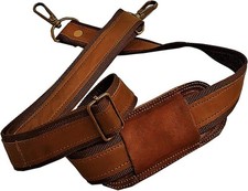 Leather Adjustable Padded Replacement Shoulder Strap with Metal Swivel Hooks...