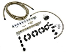 Obx Fuel Rail 1996-1998 Mustang Gt 4.6l Sohc With Braided Hose Chrome