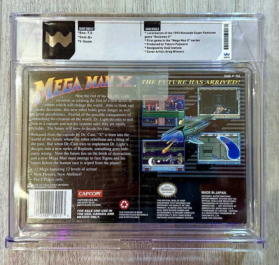 Mega Man X - Made in Japan - WATA 7.0 B+ Sealed - SNES Super Nintendo - 1994 - Image 2 of 4