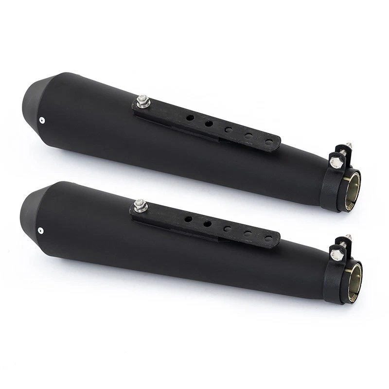 2- Apto para Harley Cono Inverso Megáfono Tubos de Escape Silenciadores Motocicleta Negro Foto 4 de 4