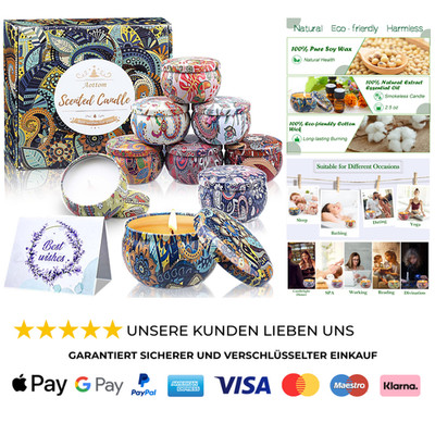 Duftkerzen Geschenkset 9 Stück Aromatherapie Sojawachs 2,5 Oz