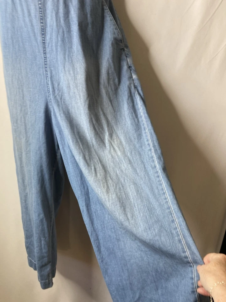 Mono Madewell Mujer Talla 10 Denim Delantal Corbata Pierna Ancha Cambray Mameluco Foto 2 de 4