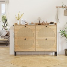 Ratten Design Storage Shoe Cabinet,Shoe Cupboard,Freestanding Shoe Organizer