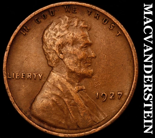 1927 Lincoln Wheat Cent - Scarce  Extra Fine  Better Date  No Reserve  #G8275