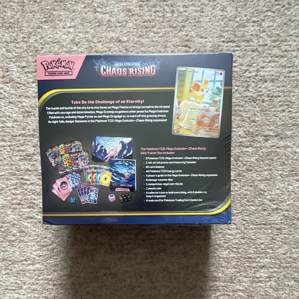Pokémon TCG Elite Trainer Box Mega Evolution: Chaos Rising. Slight rip in seam. - Image 3 of 4