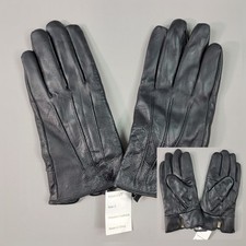 Lambskin Mens Gloves Size Large Black Warm Lining Comfortable Stylish New