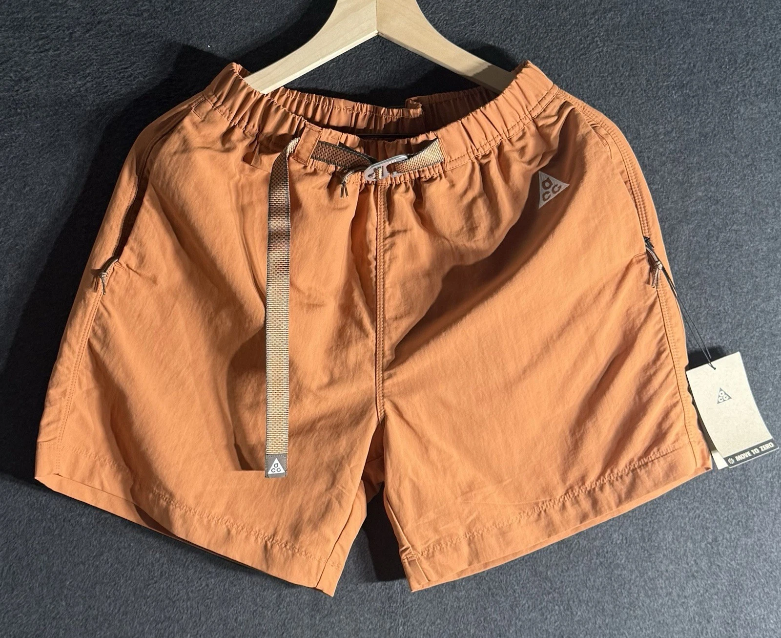 Men's Size XS Nike ACG Trail Shorts Orange Summit Cargo Hiking Shorts CZ6704-872