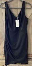 Grace Karin Dress Large Black Sleeveless Sheath Ruched NWT  