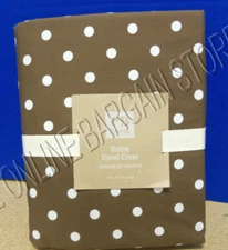 Pottery Barn Teen PBT Dottie Bed Dorm Bedroom Organic Duvet Cover Twin Coffee