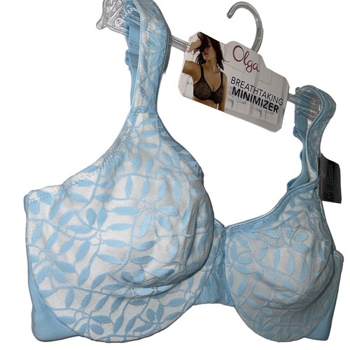 Olga Bra Underwire Minimizer Lace Sheer Leaves Lightweight Full Coverage 35519 - Picture 16 of 84